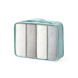 24-Inch Hardshell ABS Luggage, Lightweight Expandable Checked Suitcase with Spinner Wheels, TSA Lock, 2 Packing Cubes (Blue)