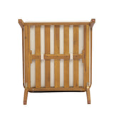 Patio Accent Chair Outdoor Club Chair Porch Leisure Armchair with Water-resistant Cushion & Weather-Resistant Acacia Wood Frame