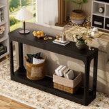 Entryway Console Table Storage Sofa Side Table Display Stand Accent Table, Black