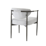 Set of 2 Dining Chairs Upholstered Dinner Chairs Arm Chairs Modern Accent Chairs with Padded Seat & Iron Frame