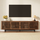 78'' Modern TV Stand for 85'' TVs Media Console Entertainment Center with Cable Management & Soft-Closing Hinges, Walnut
