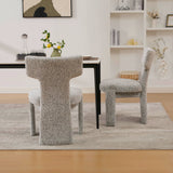 Set of 2 Dining Chairs Upholstered Dinner Chairs Armless Chairs Accent Chairs with Padded Seat & Curved Back