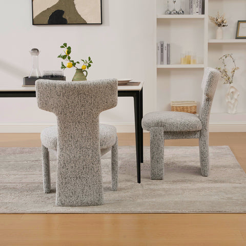 Set of 2 Dining Chairs Upholstered Dinner Chairs Armless Chairs Accent Chairs with Padded Seat & Curved Back