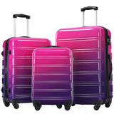 Hardshell Luggage Sets 3 Piece Gradient Color Expandable Suitcase with Spinner Wheels and TSA Lock Lightweight 20" 24" 28" Available