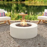 38" Round Propane Fire Pit Table, 50000 BTU Large Outdoor Fireplace with Faux Stone Finish, Lava Rocks & Waterproof Cover