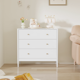 3 Drawer Dresser Chest of Drawers Entryway Console Accent Sideboard Storage Organizer Cabinet, White