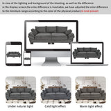 Modern Curved Sofa, Back Upholstered Couch with 2 Decorative Throw Pillows, Corduroy Fabric Couch for Living Room, Bedroom , Apartment