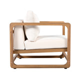 Outdoor Accent Chair Patio Club Chair Leisure Armchair with Weather-resistant Cushion & Acacia Wood Frame