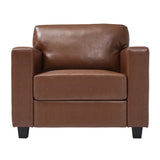 Accent Chair Upholstered Single Sofa Chair Club Chair Armchair Reading Chair Leisure Chair with Soft Cushion, Brown