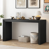 59.2"W Modern Style Console Table with Paulownia Solid Wood Veneer, Suitable for Foyer, Living Room or Entryway, Black