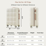 Hardshell Luggage Set - 20/24/28 Inch ABS Suitcases with Carry-on, Cup Holder, Spinner Wheels & Side Hooks