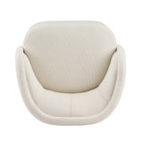 Curved Boucle Accent Chair, Textured Upholstered Armchair Sofa Chair Barrel Chair