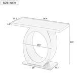 39"W Console Table Side Table, Entryway Table with Egg-Shaped Base for Living Room or Bedroom, Black