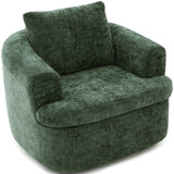 360° Swivel Accent Barrel Chair, Sofa Chair Swivel Round Chair with Dual-Layer Cushion for Living Room/Bedroom/Office, Green