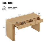 58.3" Farmhouse Writing Desk, Home Office Desk with 3 Drawers for Studying Room, Bedroom, Entryway