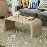 Minimalist Coffee Table with Curved Art Deco Design for Living Room or Dining Room