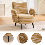 Upholstered Accent Chair Modern Armchair Cozy Reading Chair with Ergonomic Backrest & Storage Pocket