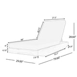 79.6'' Patio Chaise Lounge Recliner Outdoor Lounge Chair with Adjustable Water-Repellent Cushion