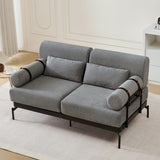 Modern Loveseat Sofa 59" Sofa Couch 2-Seater Sofa with Flexible USB Ports , Unique Cylindrical Armrests for Living Room, Gray