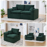 Modular Sectional Sofa Upholstered Loveseat 2-Seater Cloud Couch with Removable Cushion Cover, No Assembly Needed, Emeral