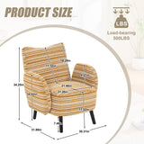 Upholstered Accent Chair Modern Armchair Cozy Reading Chair with Ergonomic Backrest & Storage Pocket