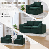 Modular Sectional Sofa Upholstered Loveseat 2-Seater Cloud Couch with Removable Cushion Cover, No Assembly Needed, Emeral