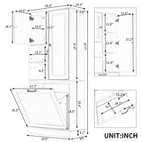 Tall Storage Cabinet with Adjustable Shelves, Large Flip-Out Basket & Enclosed Cabinets – Perfect for Bathroom, Living Room, or Office