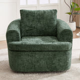 360° Swivel Accent Barrel Chair, Sofa Chair Swivel Round Chair with Dual-Layer Cushion for Living Room/Bedroom/Office, Green