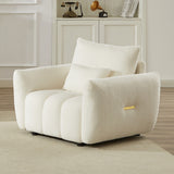 Upholstered Accent Chair Ergonomic Single Sofa Couch Lounge Chair Club Chair Armchair, Beige