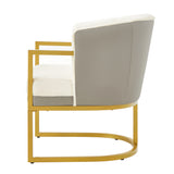 Accent Chair Upholstered Armchair Cozy Reading Chair with Gold Metal Frame