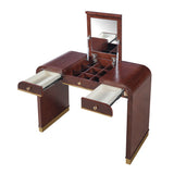 3-in-1 Classic Vanity Desk Dressing Table Makeup Vanity Table with Flip Mirror, 2 Drawers & Hidden Storage for Bedroom
