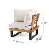 L-shape Outdoor Sectional Sofa Set Patio Leisure Lounge Set Garden Conversation Seating Set with Coffee Table & Water Resistant Cushion