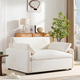 Modern Oversized Chenille Accent Chair with Pillows, Comfy Armchair Single Sofa
