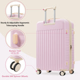 5-Piece Hardside Luggage Set, Expandable Suitcases with Spinner Wheels, TSA Lock & Travel Bags, Pink