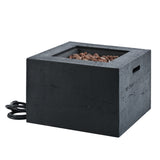 Square Propane Fire Pit Table, 40,000 BTU Outdoor MGO Fireplace with Lava Rocks & Rain Cover