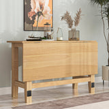 Modern Wood Extendable Dining Table with 18" Drop Leaf for Small Places