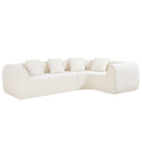 110" Curved Modular Sectional Sofa, Modern L-Shaped All-Foam Cloud Couch (Right Hand Facing)