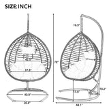 Hanging Swing Hammock Chair with Stand, Foldable Egg Swing Chair with Cushion for Indoor & Outdoor Use