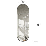 63'' x 20'' Oval Full-Length Mirror Wall Mirror HD Body Mirror, Aluminum Frame