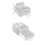 3-in-1 Convertible Corduroy Sofa Chair Bed with Adjustable Backrest and Storage Pockets, Pull Out Sleeper for Small Spaces
