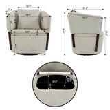 Corduroy Accent Chair with Under-Seat Storage, Swivel Chair Armchair with Solid Wood Frame & Waist Pillow for Reading, Living Room