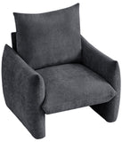 Geometric Accent Chair with Soft Cushion, Modern Single Sofa Chair Upholstered Reading Armchair Ergonomic Club Chair, Gray