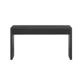 Console Table with 3 Fluted Drawers, Rustic Sofa Table Solid Wood Veneer Entryway Table