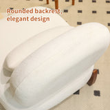 Set of 2 Accent Chair with Solid Wood Legs & Soft Cushion, Velvet Reading Armless Chair Lounge Chair, White