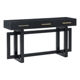57"W Elegant Console Table with 3 Drawers and Irregular Legs, Extra Long Entryway Table, Black