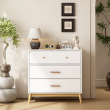3-Drawer Dresser Storage Cabinet White Chest of Drawers Sideboard