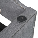 Twin to King Size Upholstered Daybed with Pop-Up Trundle & USB Charging Ports, Linen Fabric, 400LBS Capacity