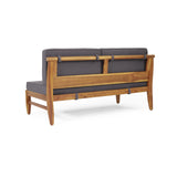 Outdoor Sectional Sofa Set Patio Chat Conversation Set Garden Furniture Set Lounge Set with Coffee Table & Water Resistant Cushion, Gray