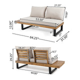 L-shape Outdoor Sectional Sofa Set Patio Leisure Lounge Set Garden Conversation Seating Set with Coffee Table & Water Resistant Cushion