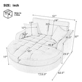55"W Upholstered Chaise Lounge Sofa Bed Sofa Couch with Tufted Seat and Detachable Pillows, Pink